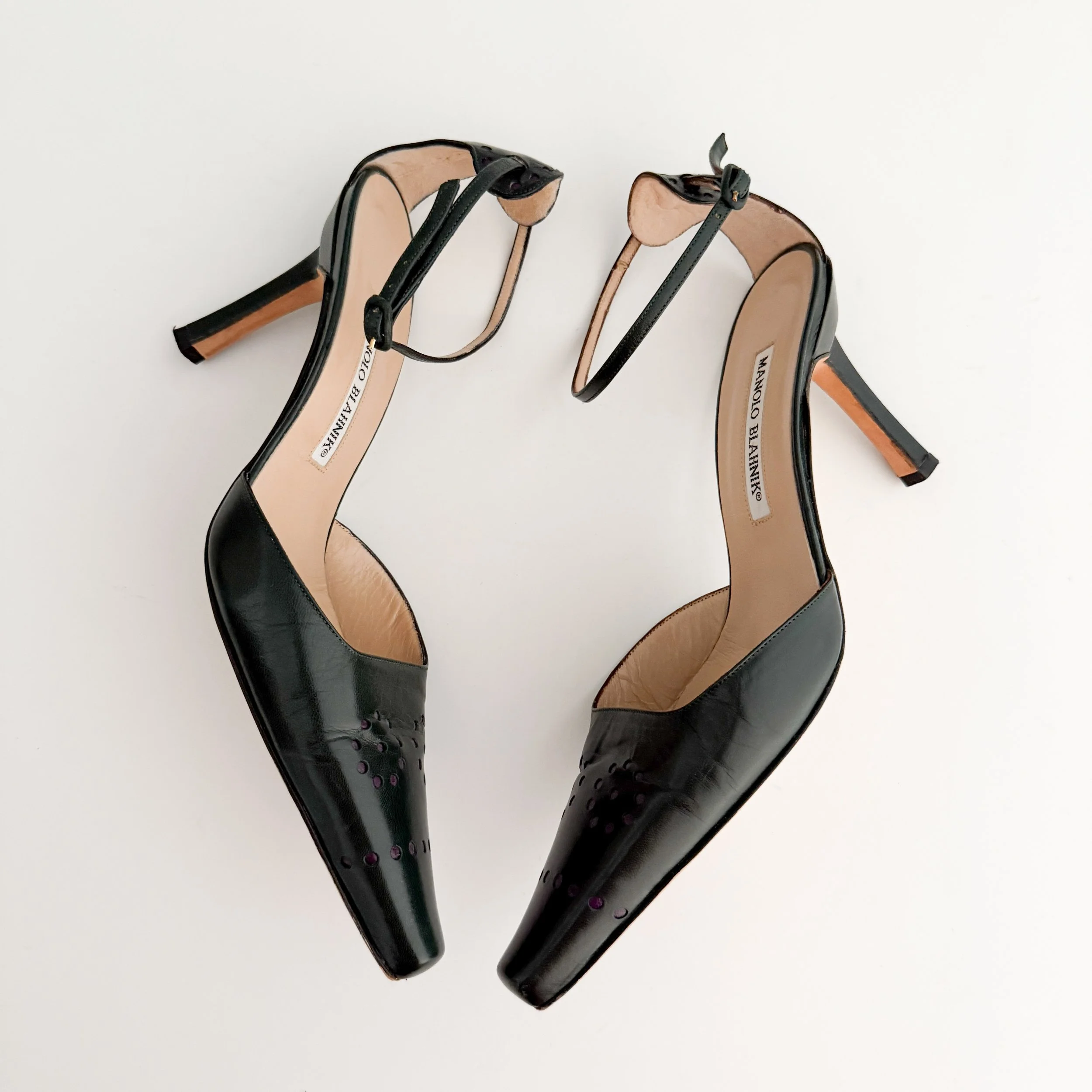princo✩MANOLO BLAHNIK NIB $725 Manolo Blahnik BB 105 Pumps Shoes Suede Heels Green